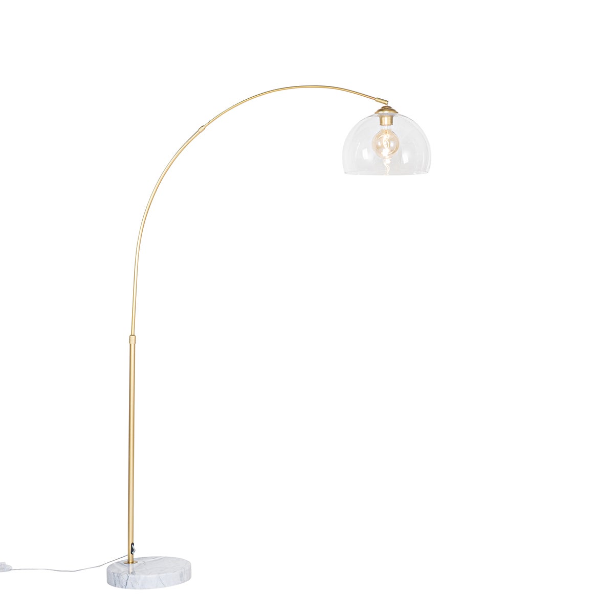 QAZQA Arc - Lampadaire Avec Abat-Jour - 1 Lumière - H 170 Cm - Noir