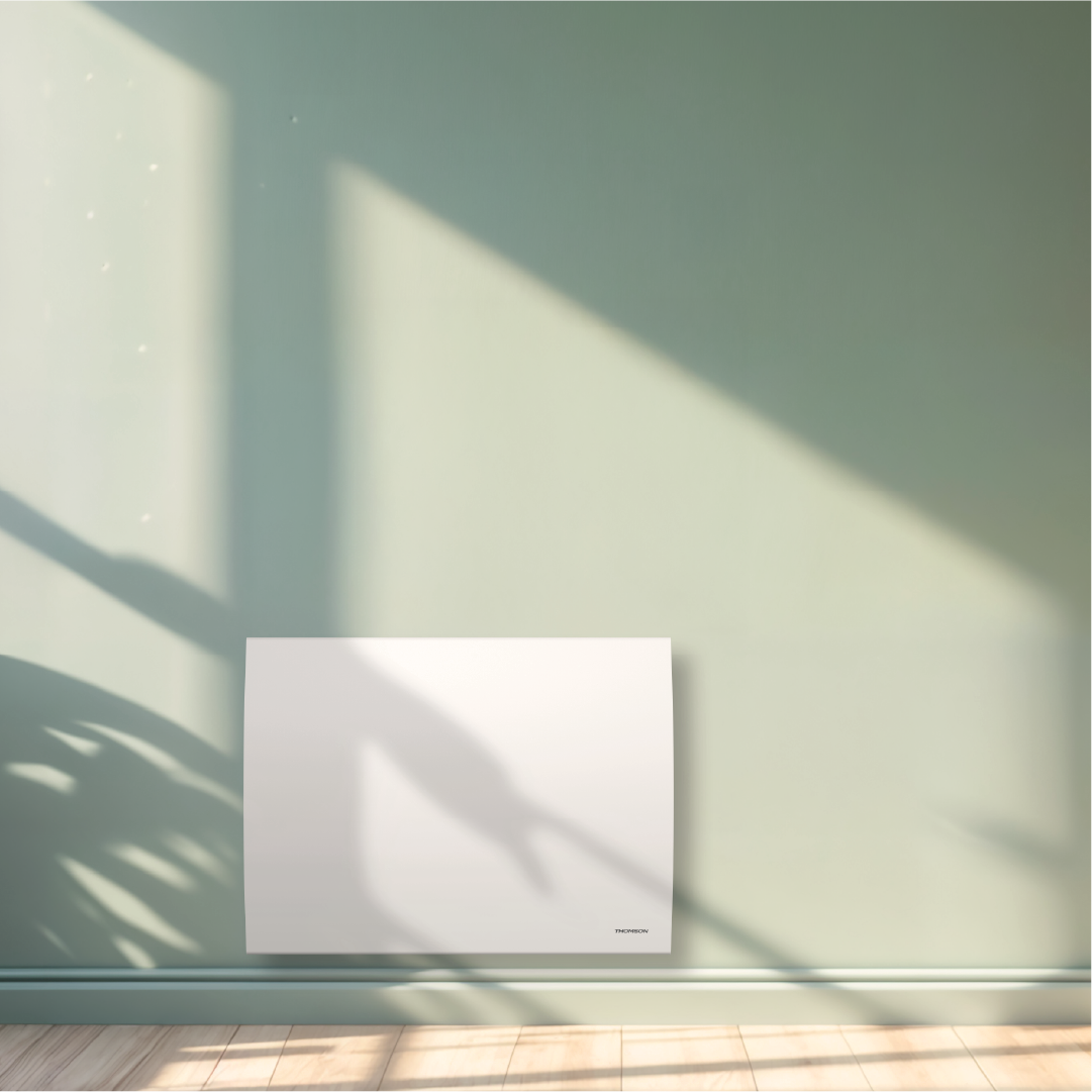Radiateur électrique fixe à inertie sèche céramique avec thermostat interchangeable 1000W THOMSON CLEO horizontal blanc - 7