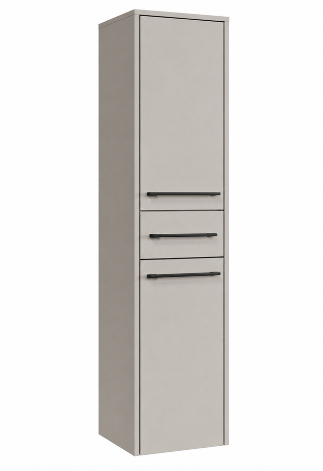 Meuble de Rangement Salle de Bain Florence 30 x 35 x 130 cm - Cashmere - Meuble Colonne Suspendu avec 1 Tiroir et 2 Porte