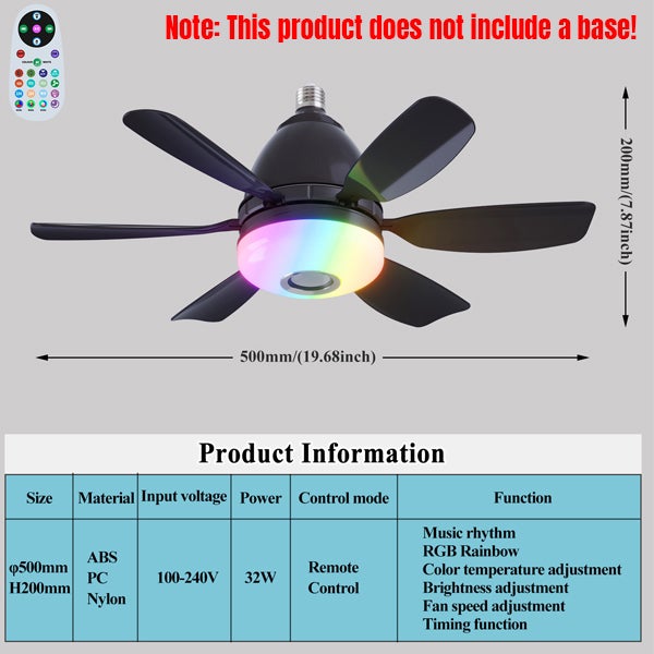 Baerolc Ventilatore a Soffitto con Lampada 50CM Ultra-Silenzioso 6 Velocità Regolabile Fan Plafoniera con Telecomando Ventilatore da soffitto per Soggiorno Camera da Letto Sala da Pranzo Cucina