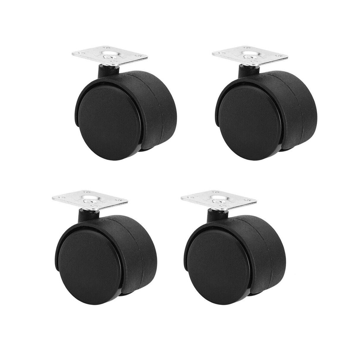 LOT DE 4 ROUES PIVOTANTES NOIRES DE 50 MM DE REMPLACEMENT POUR SUPPORT ...