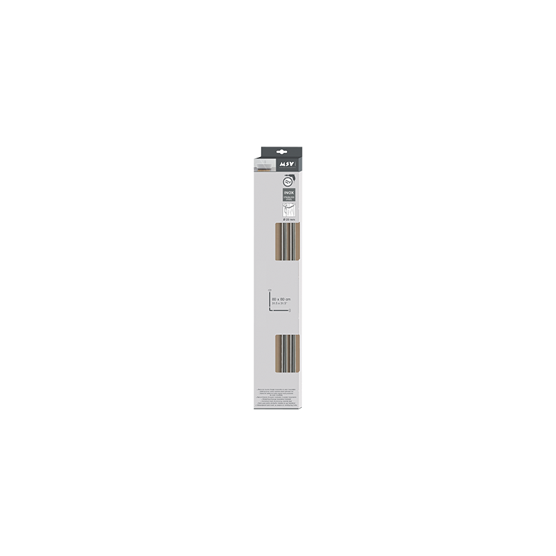 Barre tringle pour rideau de douche d'angle à fixer 80x80cm Inox MSV - 3