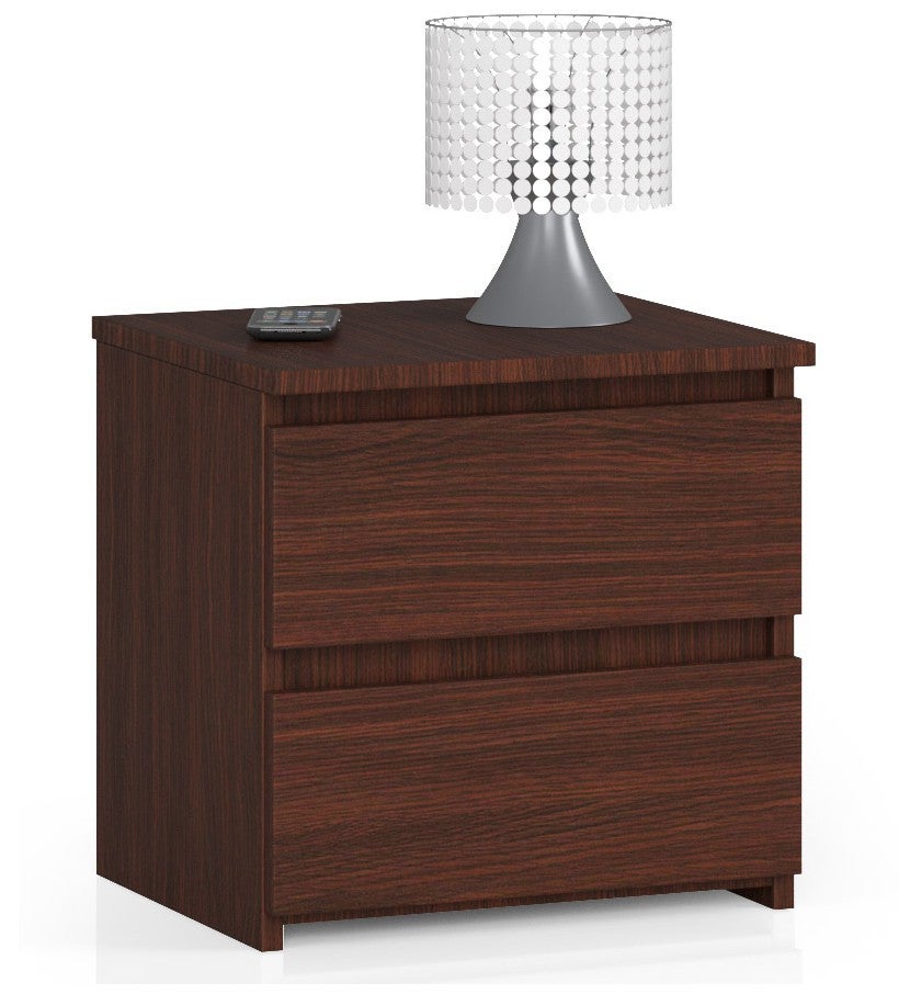 Szafka nocna AKORD CL2 Wenge 40 cm 2 szuflady kolor Wenge mat 40x35x40 cm