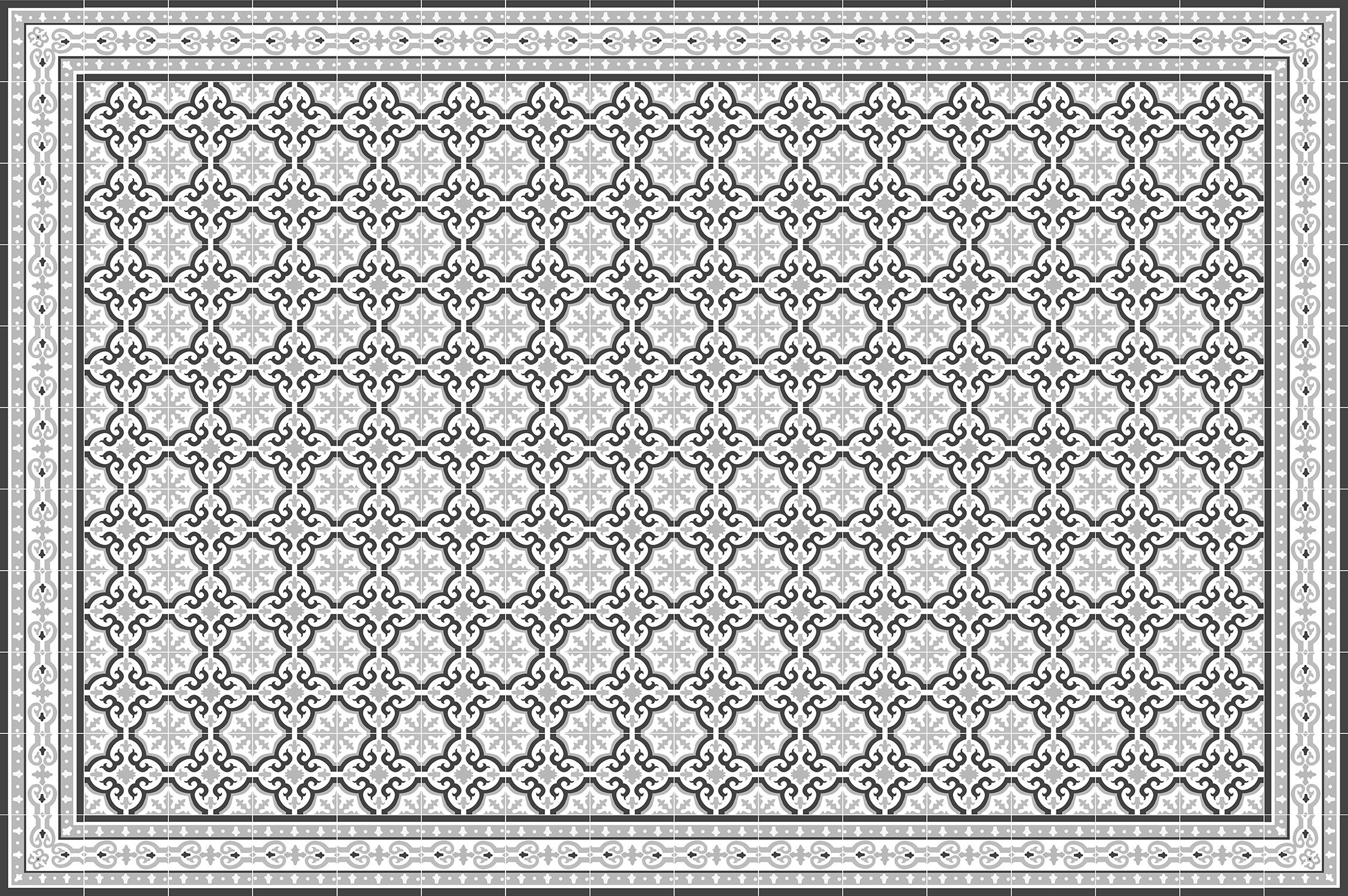 Alfombra de vinilo colette 133x200 cm - pvc antideslizante, vinilica para cocina o salón, lavable, estilo hidraúlico