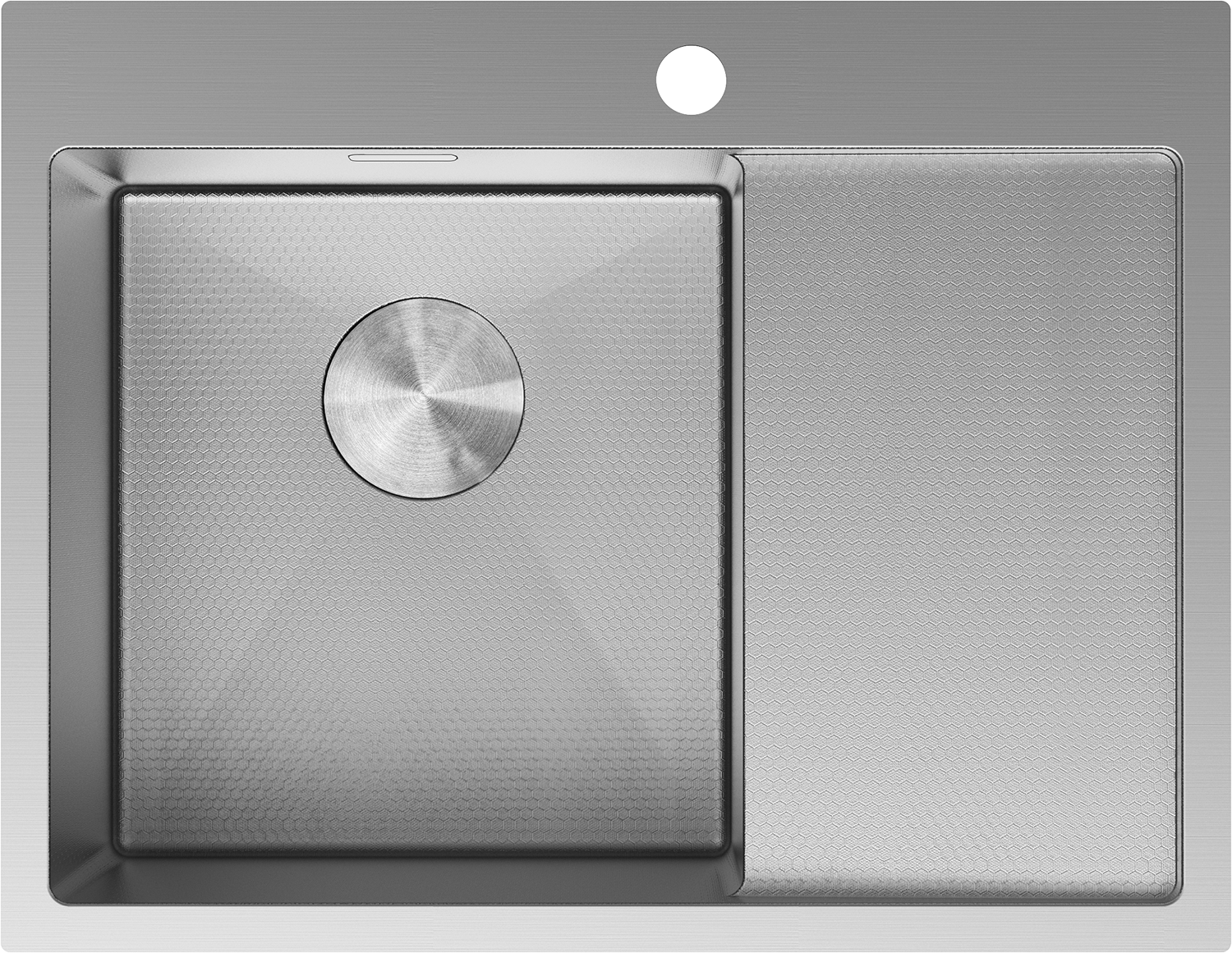 Mexen Exar zlewozmywak stalowy 1-komorowy z ociekaczem lewy 620 x 480 mm, inox HC - 6431621005L-01HC
