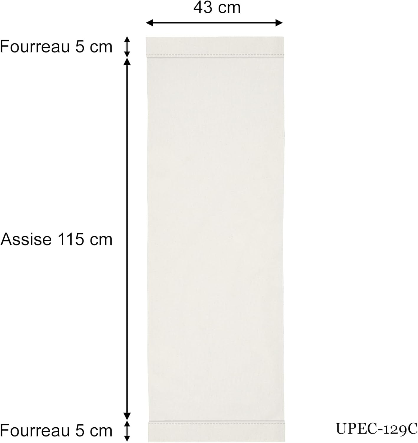 Toile de Remplacement pour Transat en Coton Blanc Cassé,115x43 cm, Tissus Rechange pour chilienne - 2