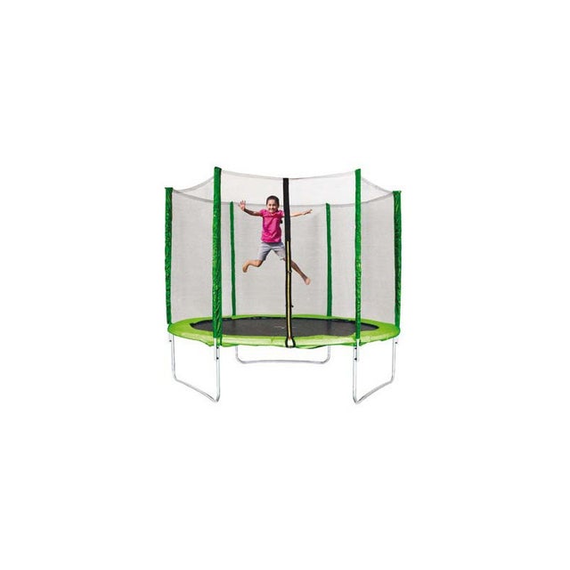 Trampolino Elastico Bambino in Acciaio, Tappeto Elastico Bambini da Esterno e da Interno, con Rete e Cusicnetti Antiscivolo (Verde, 165 x 165 | Leroy Merlin