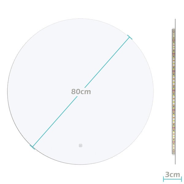 LOMAZOO Miroir salle de bain Dallas avec LED 80 cm rond - 2