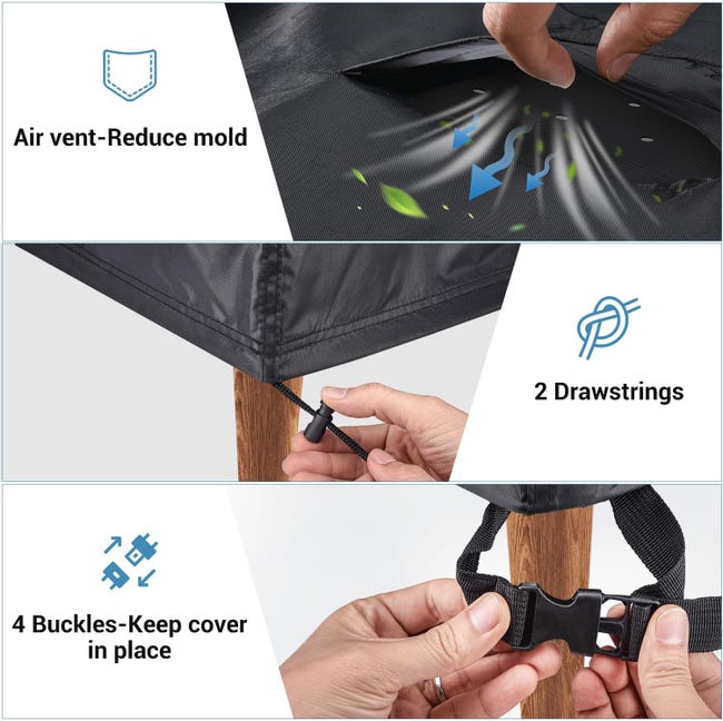 Copertura per lettino prendisole con prese d'aria, impermeabile, antivento, anti-UV, tessuto Copertura per lettino prendisole con prese d'aria, impermeabile, antivento, anti-UV, tessuto