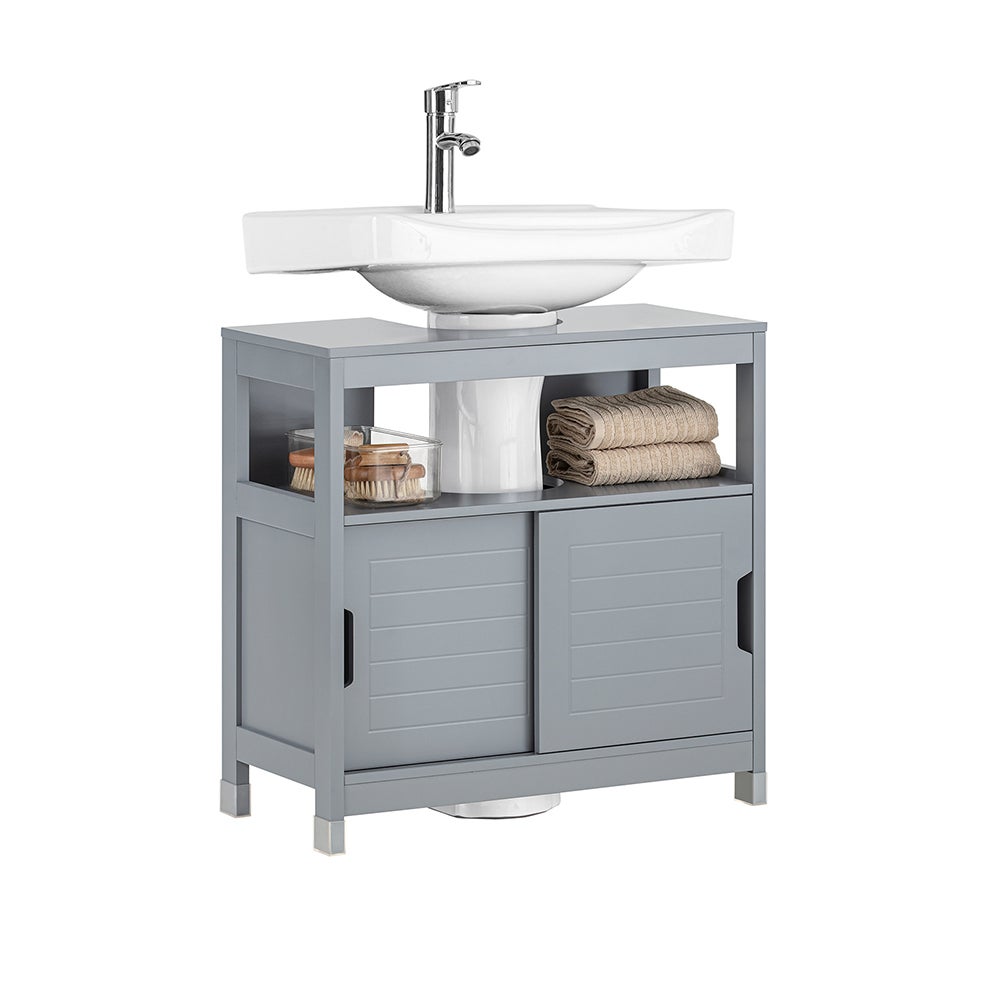 SoBuy Szafka pod umywalkę z dwoma drzwiczkami Szary 60x30x60cm FRG128-II-SG