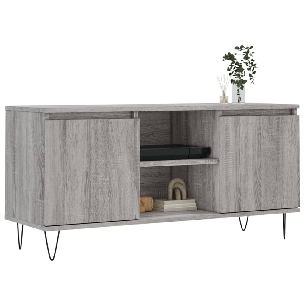 Meuble TV sonoma gris 104x35x50 bois d'ingénierie - 3