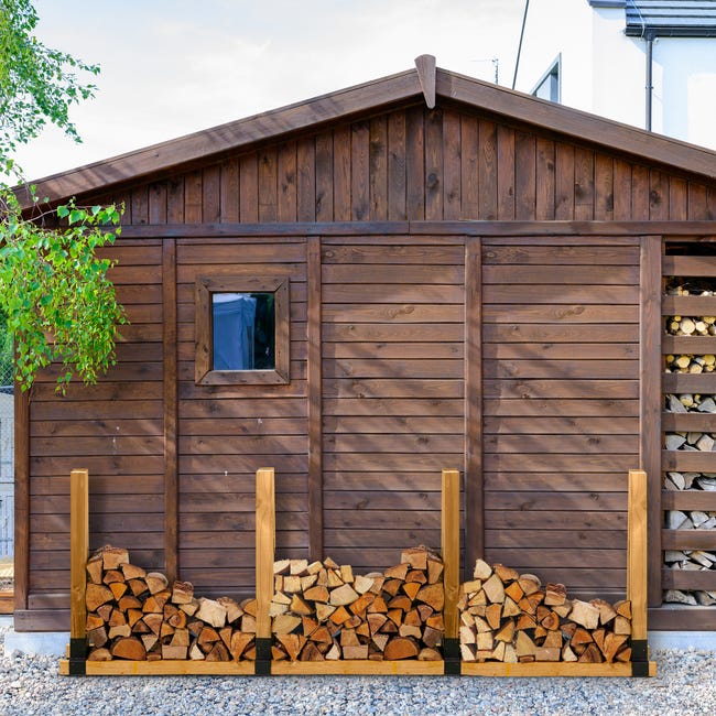 Staffe Per Portalegna Relaxdays - Set Da 4 In Acciaio Nero Per Costruire Scaffali Legna Fai Da Te - Foto 9