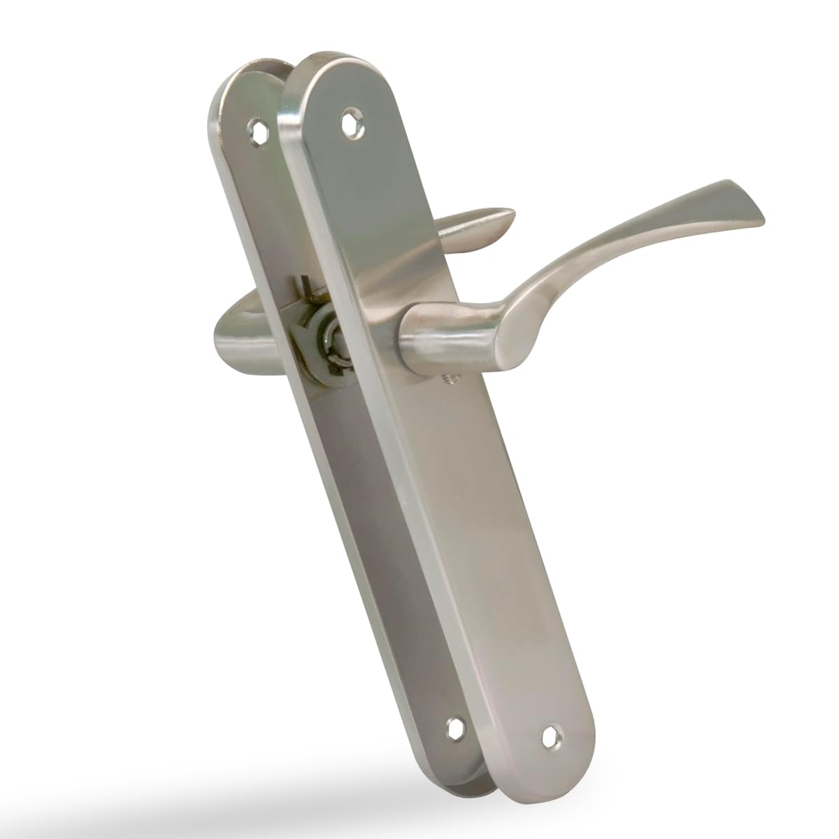 AMIG - Lot de 2 poignées argentées de plaque ovale en acier et poignée ...