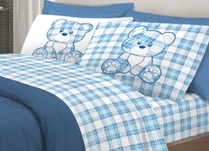 Set Lenzuola Matrimoniale 100% Cotone – Disegno Orsetti, Beige, Morbide E Ipoallergeniche