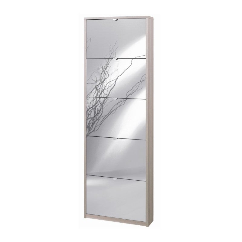 Armoire à chaussures 5 portes avec miroir design moderne 12 paires de chaussures Darcy - 6