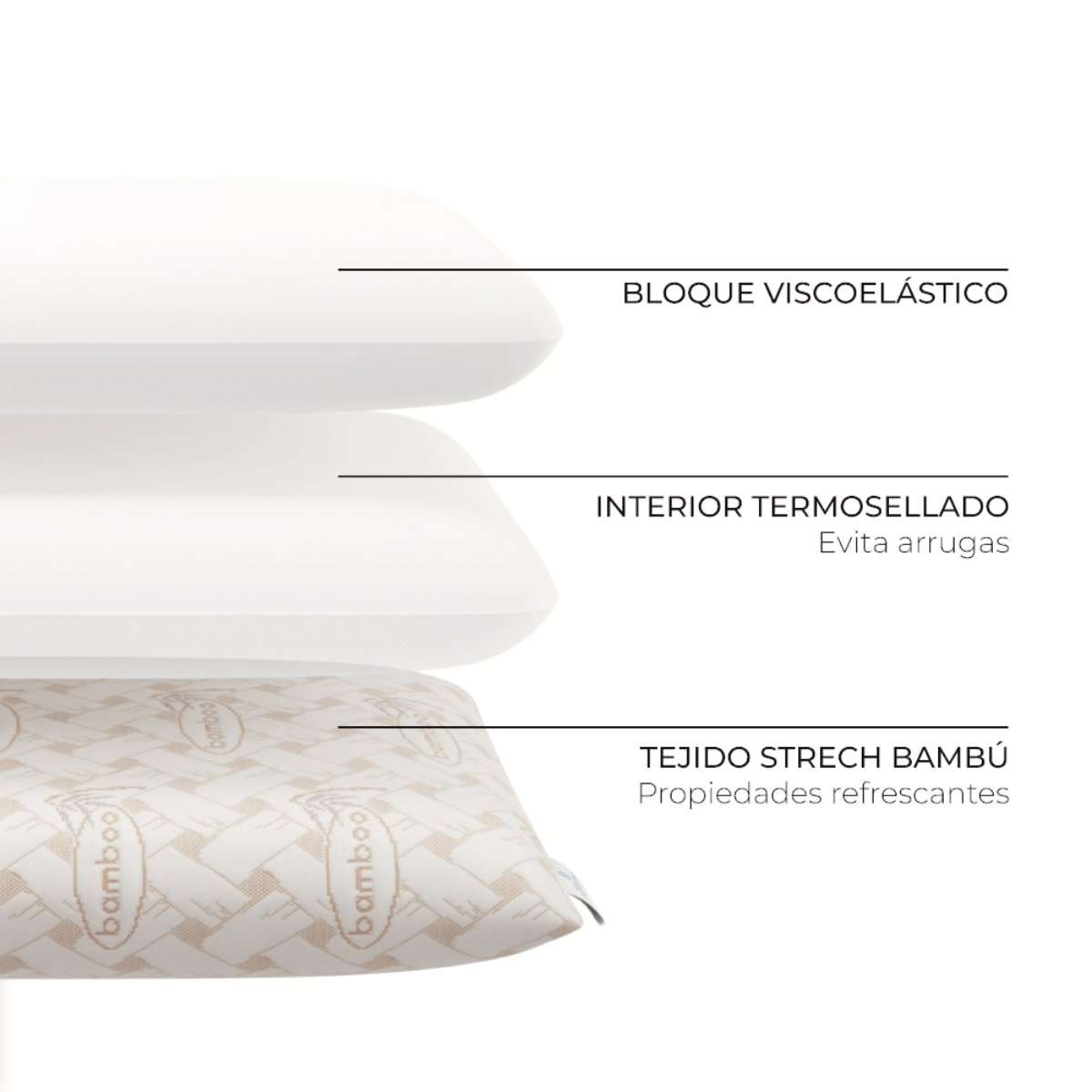 Nalui Almohada Viscoelástica Chloe Marron con Doble Funda (Firmeza Media) - 4