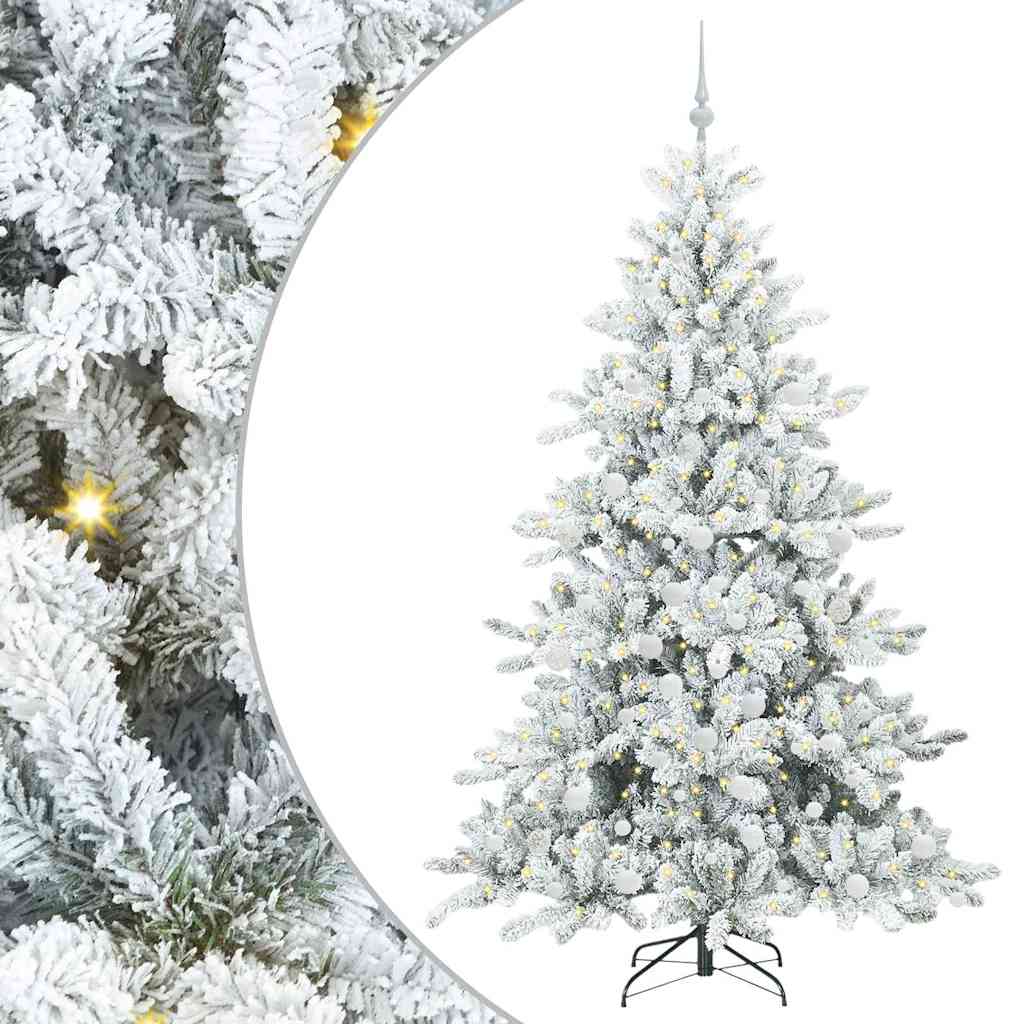 Sztuczna choinka z zawiasami z 300 diodami LED 180 cm PVC