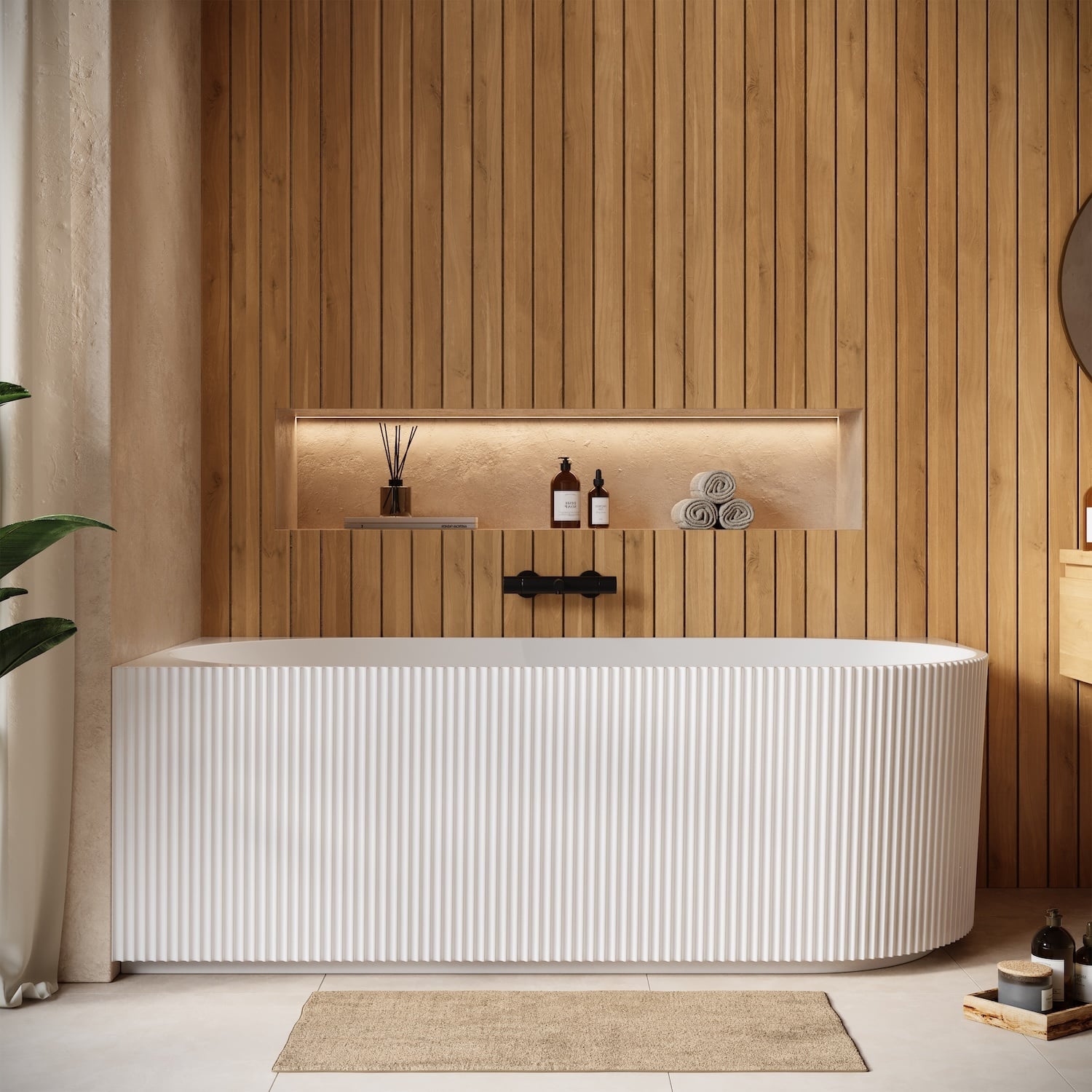 Baignoire d'angle Havana 170 x 80 x 58 cm - Blanc brillant - Droite - 2