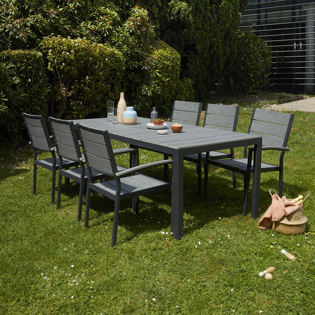 Salon de jardin en polywood et aluminium 6, Cémonjardin - 5