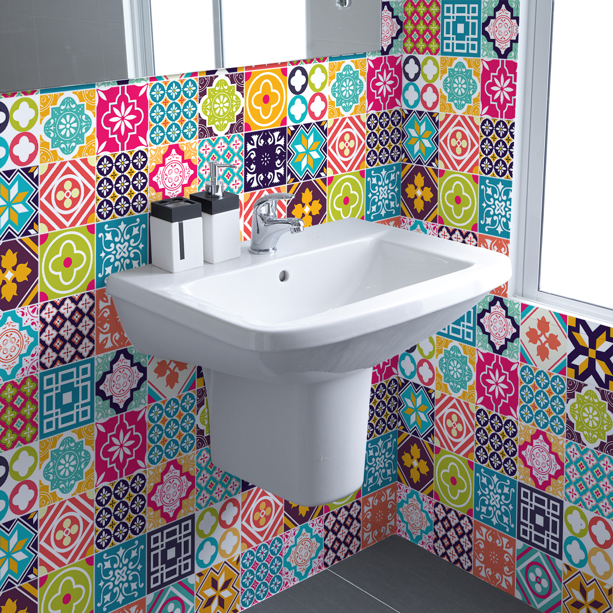 30 vinilo baldosas azulejos crisfiono - adhesivo de pared - revestimiento sticker mural decorativo - 30stickers15x15cm