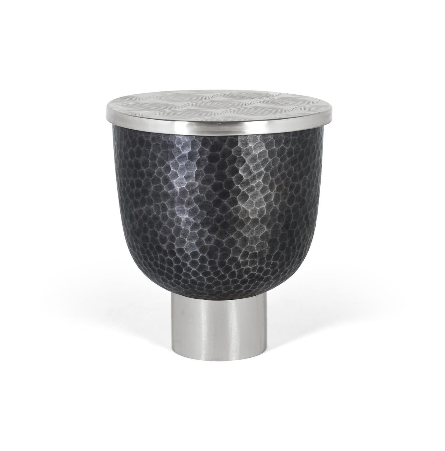 Stoliki kawowe aluminiowe 46 cm w nowoczesnym stylu industrialnym - 51x46x46 GYC