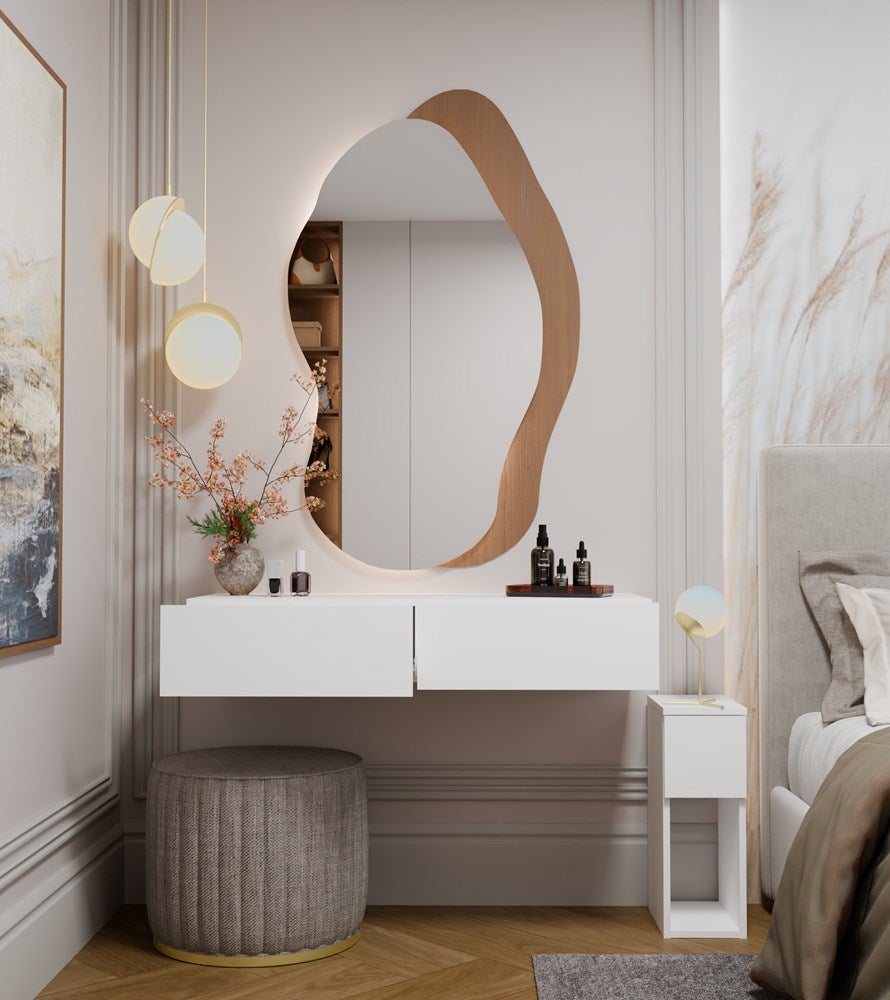 Coiffeuse sans miroir en MDF Blanc H. 20 x l. 110 x P. 40 cm - 5