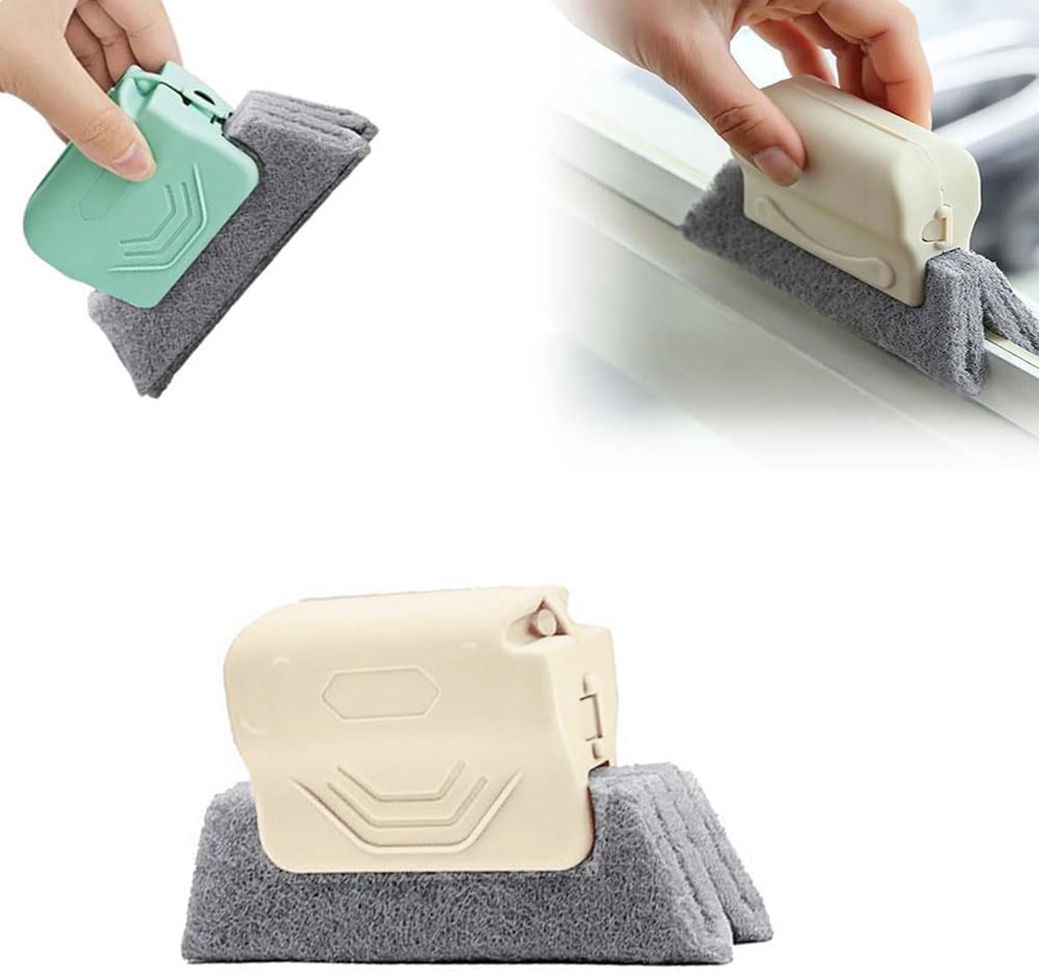 Brosse de Nettoyage Magique pour rainures de fenêtre, Nouvel Ensemble d'outils de Nettoyage pour rainures de fenêtre ou Porte coulissante，3 couleurs
