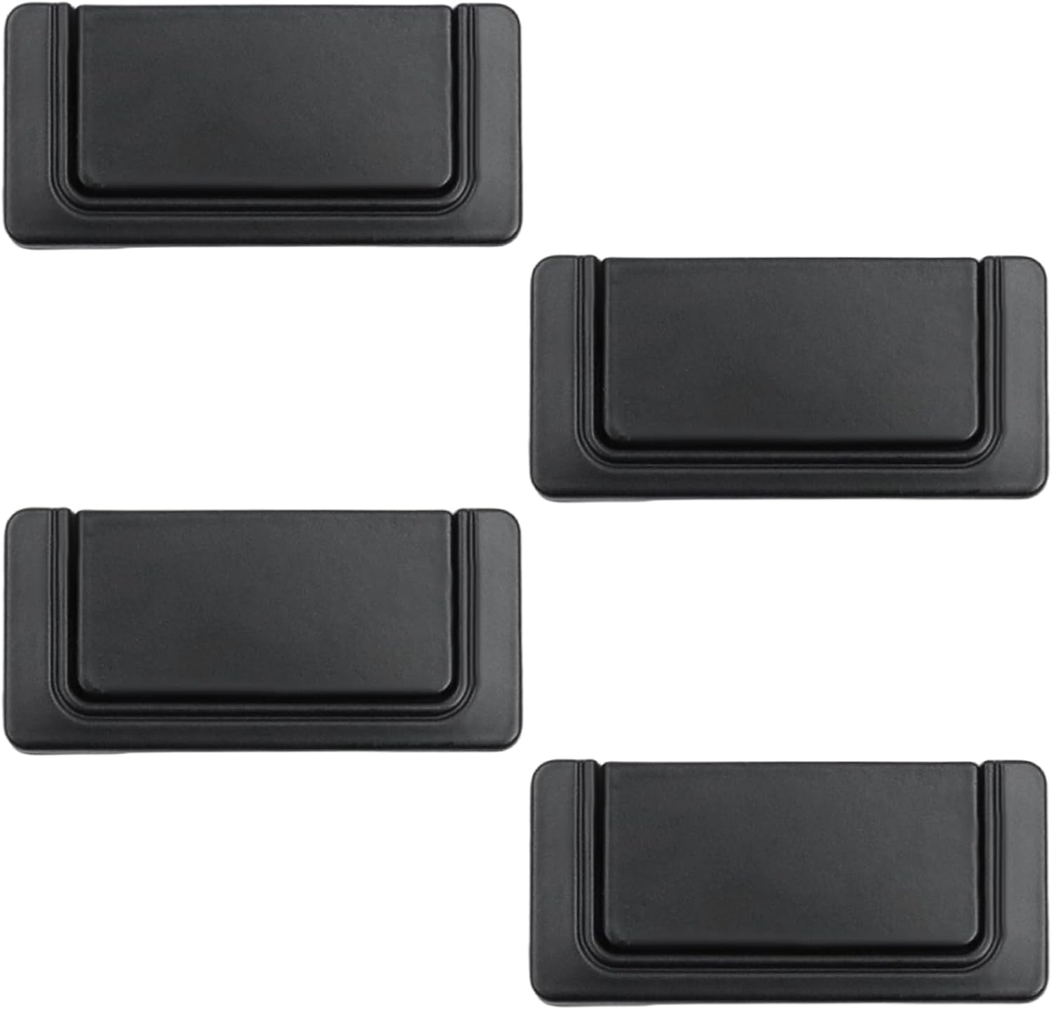 Uchwyty wpuszczane ze śrubami, odpowiednie do szuflad, drzwi przesuwnych i szafek, rozstaw osi 64 cm, 4 sztuki, matowa czerń.