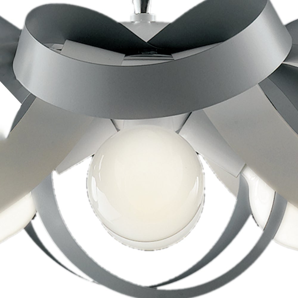 Primula Suspension en fer laqué blanc et gris avec câble acier orientable 4 lumières 138 d.66 BL145-4-BG - 4