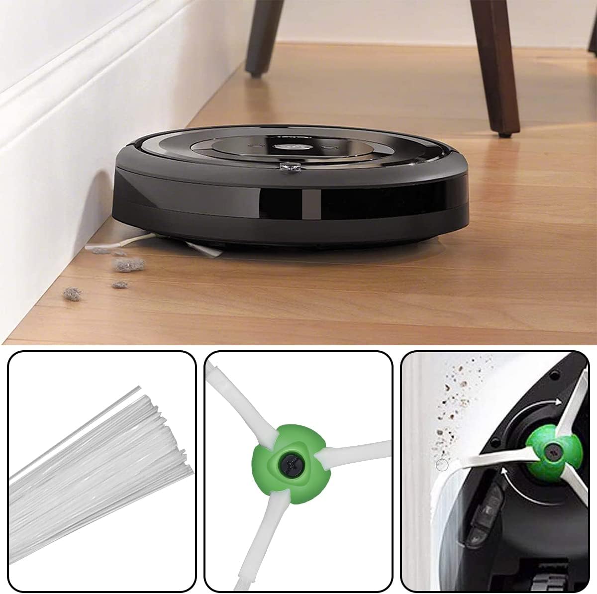 Pack accessoires pour iRobot Roomba j7+/j7/i8+/i8/i7+/i7/i6+/i6/i5+/i5/i4+/i4/i3+/i3/E5/E6/E7 Filtres/brosses latérales/rouleaux extracteurs - 7