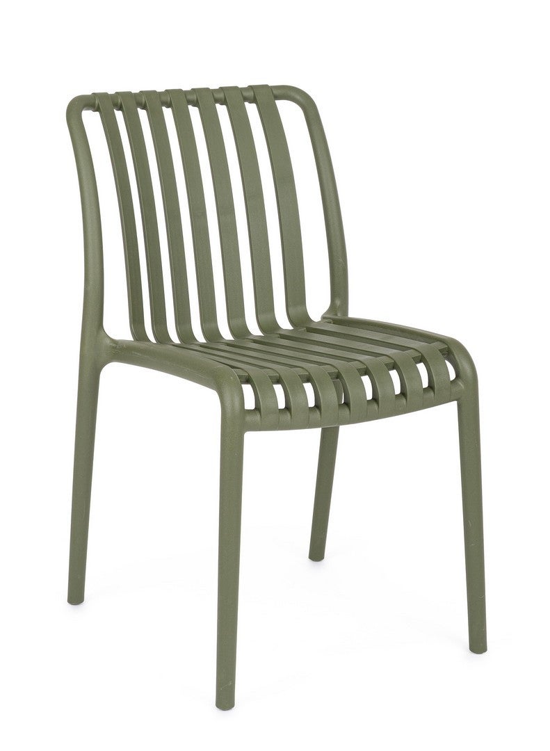 Zestaw 6 krzeseł z polipropylenu, odpornych na promienie ultrafioletowe, w kolorze zielonym, do użytku wewnątrz i na zewnątrz