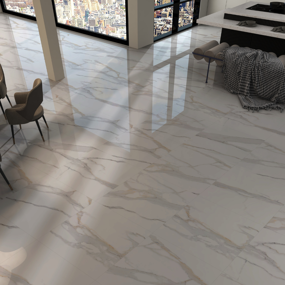 Piastrella da pavimento e rivestimento interno ed esterno 60 x 120 cm Sp. 9.2 mm rettificato effetto marmo - 4
