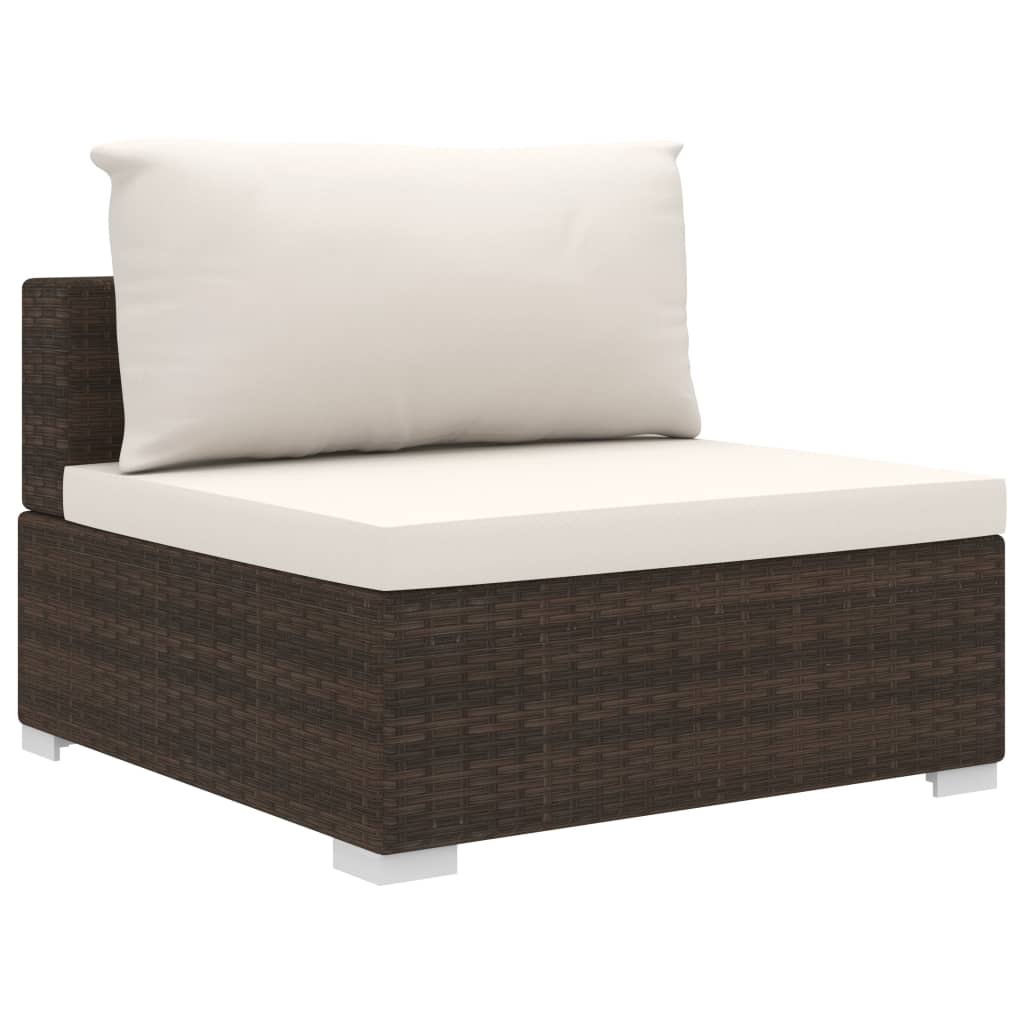 Maison Exclusive - Set Divani da Giardino 8 pz con Cuscini in Polyrattan Marrone - 5