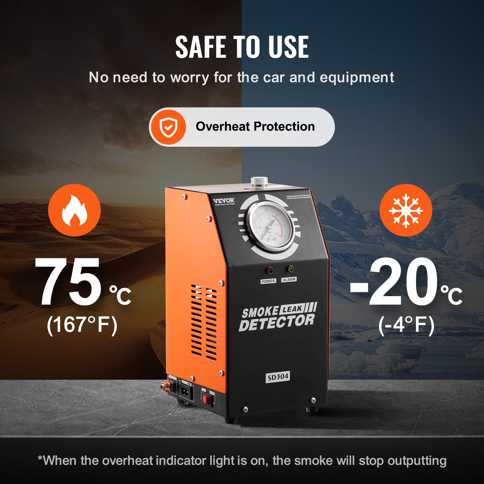 Détecteur de fuite VEVOR de carburant 2 Modes, pompe à air et manomètre intégrés, testeur de fuite de tuyau de système d'échappement de voiture - 5