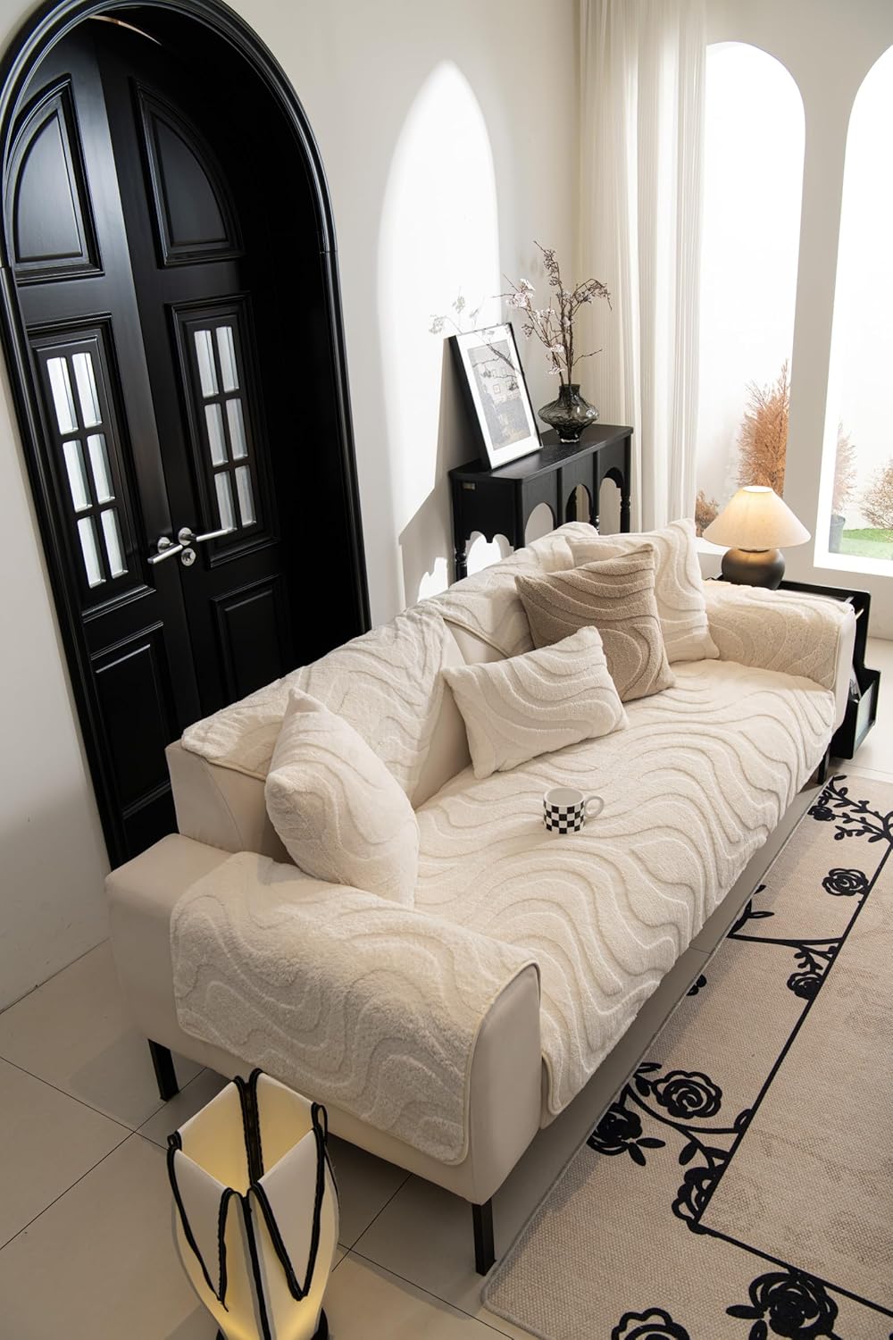 Housse De Canapé d'angle, Couvre/Jete/Protege De Canape 3 Places, Housse Bz/Fauteuil/Clic Clac 2 Places Convertible, Protection Canapé Chat Chien - 3