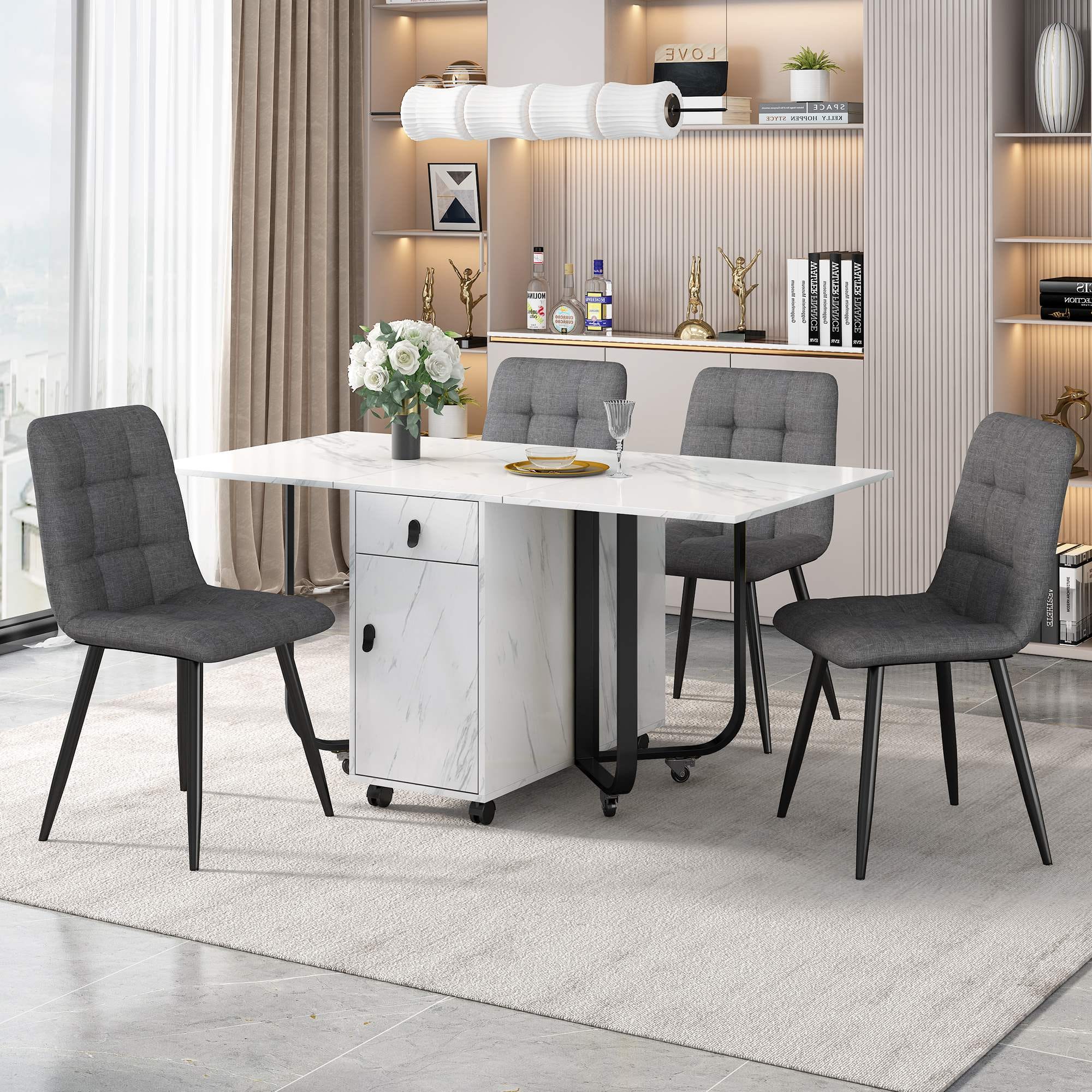 Table à manger moderne avec chaises - 105x60x75 cm - Ciel & terre Commerce Table à manger moderne avec chaises - 105x60x75 cm - Ciel & terre Commerce
