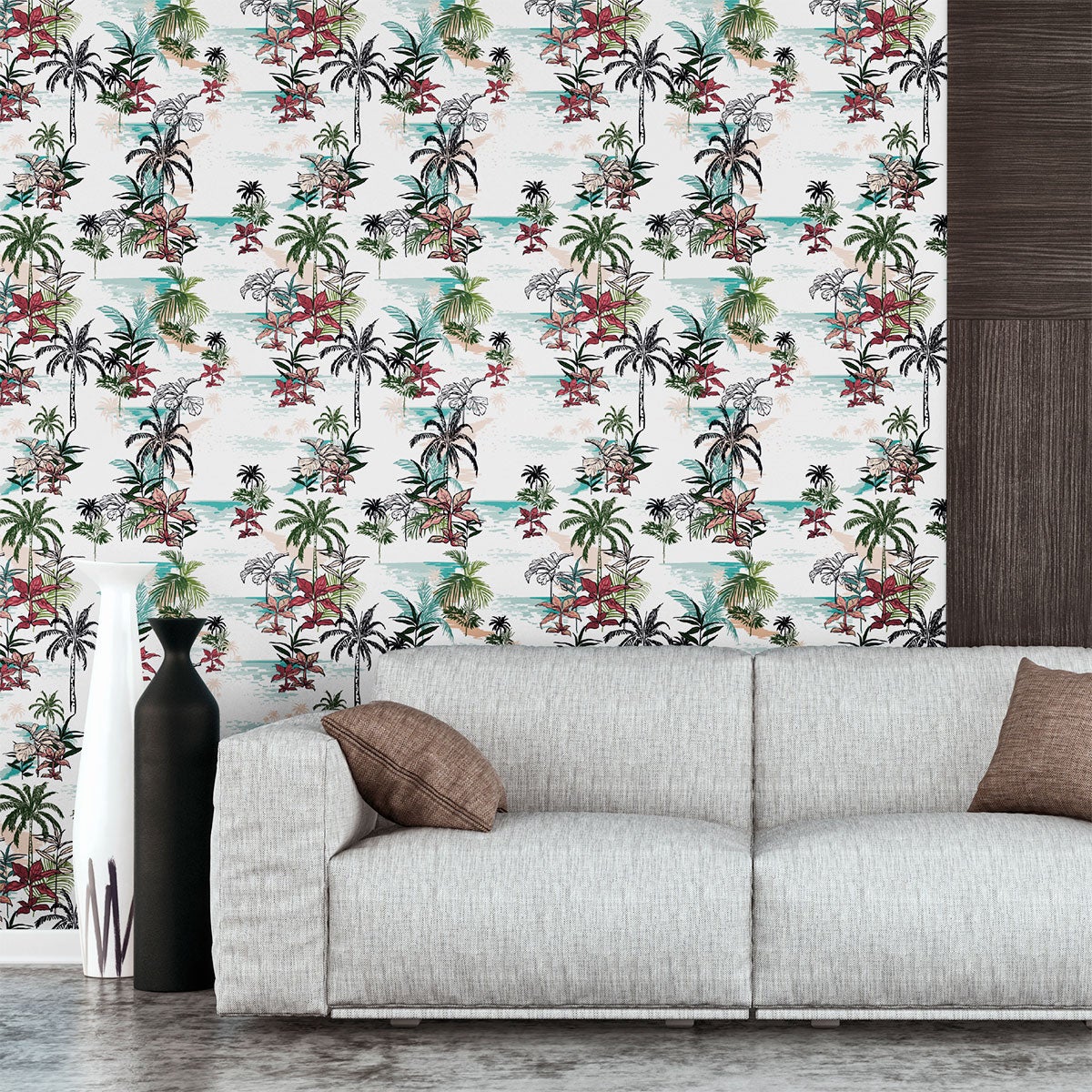 Vinilo papel tapiz tropical habana - adhesivo de pared - revestimiento sticker mural decorativo - 60x60cm