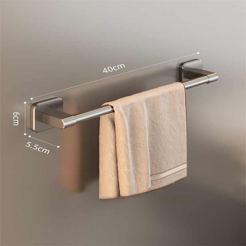Wieszak na ręczniki 40 cm, montowany na ścianie, nie wymaga wiercenia, półka łazienkowa, pojedynczy drążek