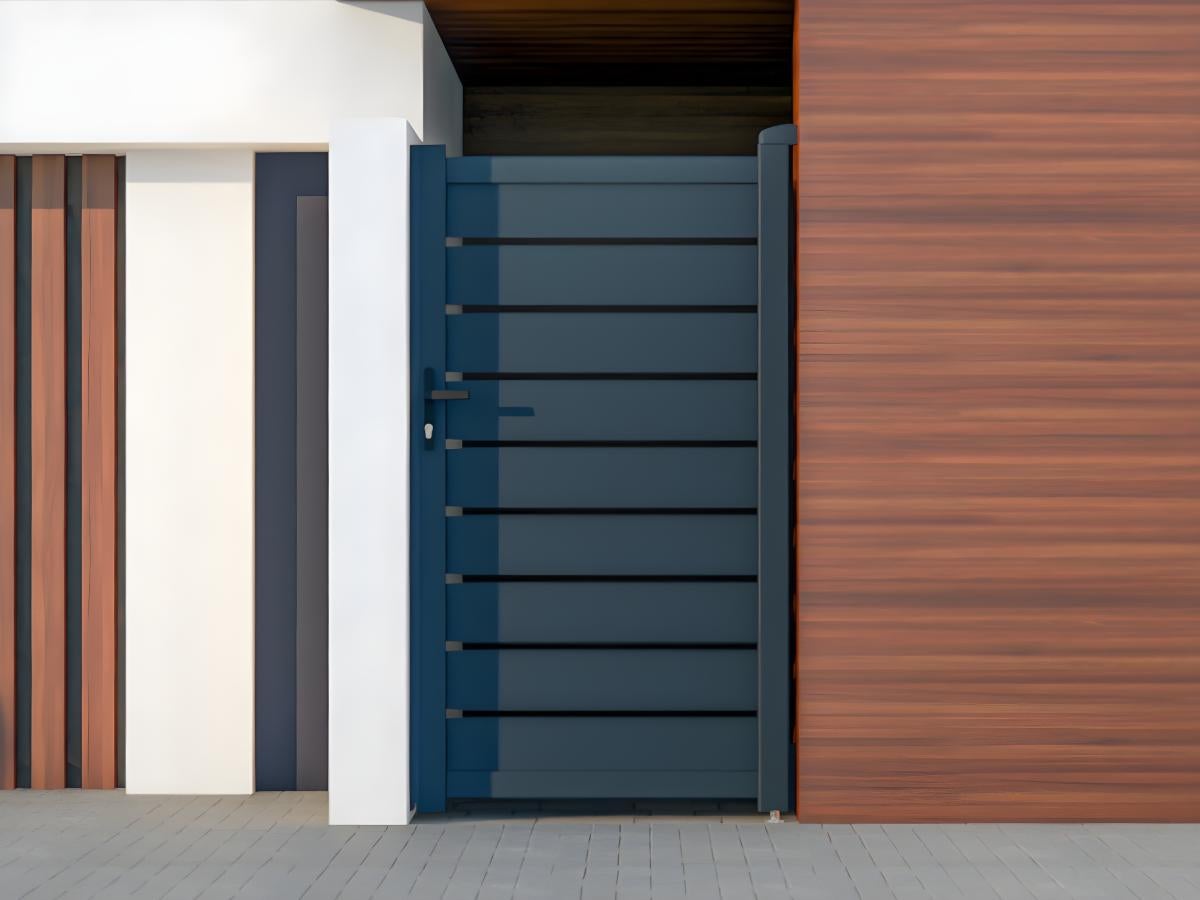 Portillon battant aluminium ajouré L103 x H183 cm anthracite - PRIMO - 7