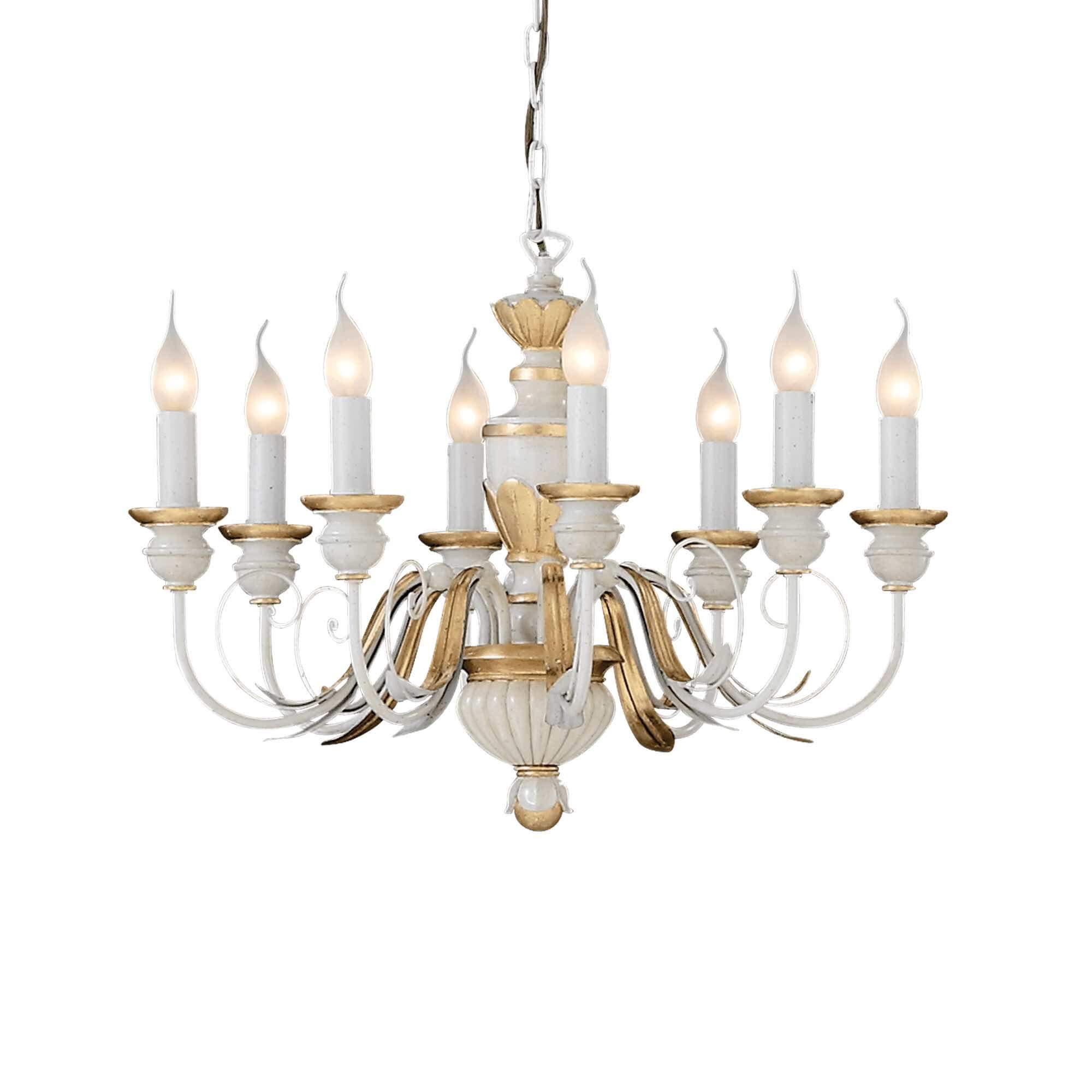 Ideal Lux  Suspension Blanche Antique Firenze 8 Ampoules , Leroy Merlin