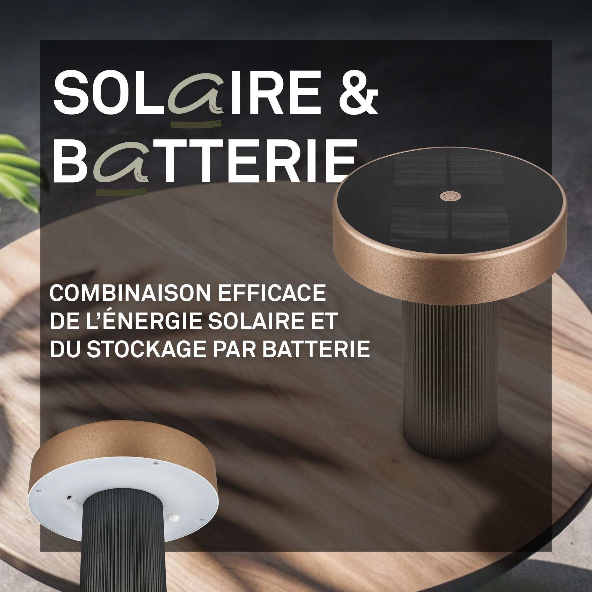 Lampe de table LED -German Design Award - Sans fil - Solaire - Ø16x20cm - Blanc chaud - 1W, 150lm - Briloner - 7