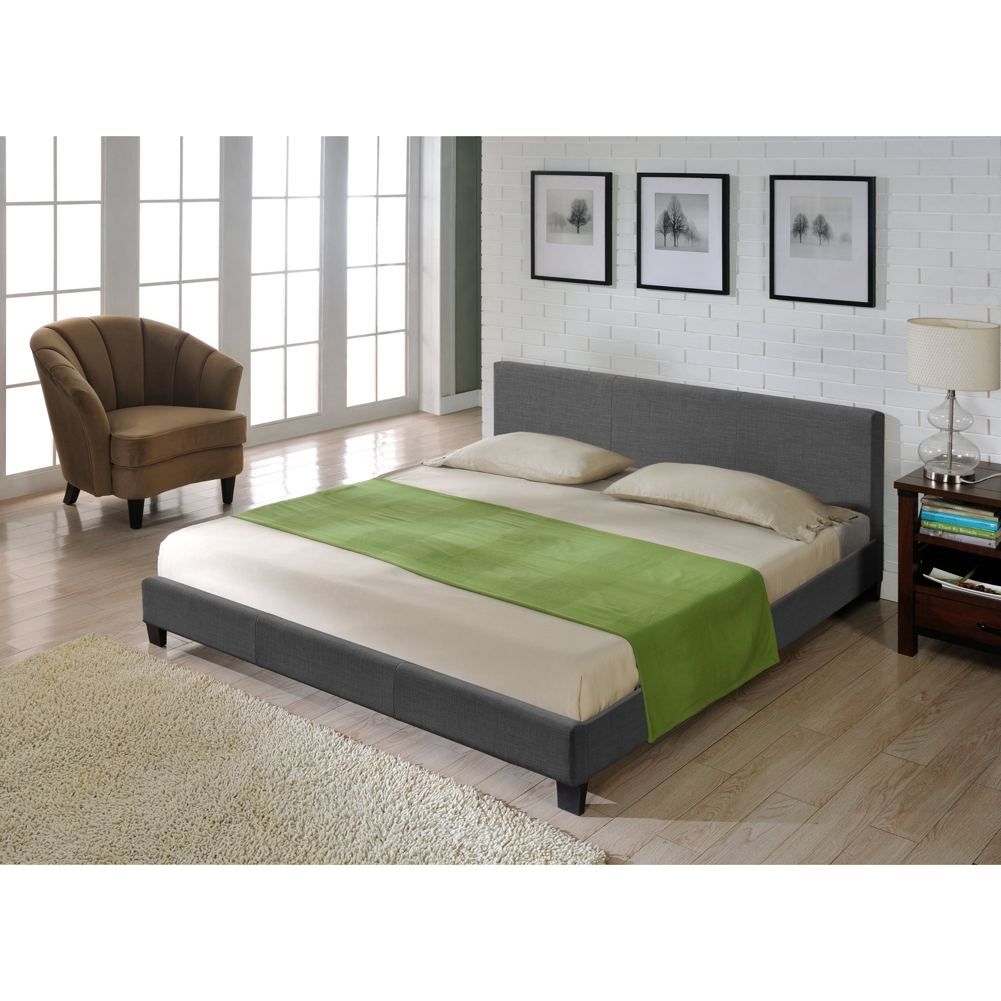 Struttura Letto Francese a Testiera Alta 140x200 cm Rivestimento