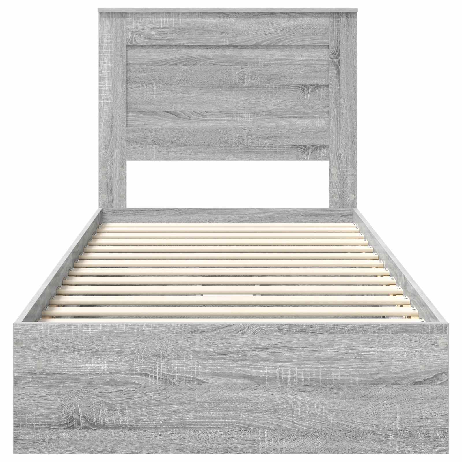 Lit de rangement gris 75 x 190 cm en panneau de bois - 8