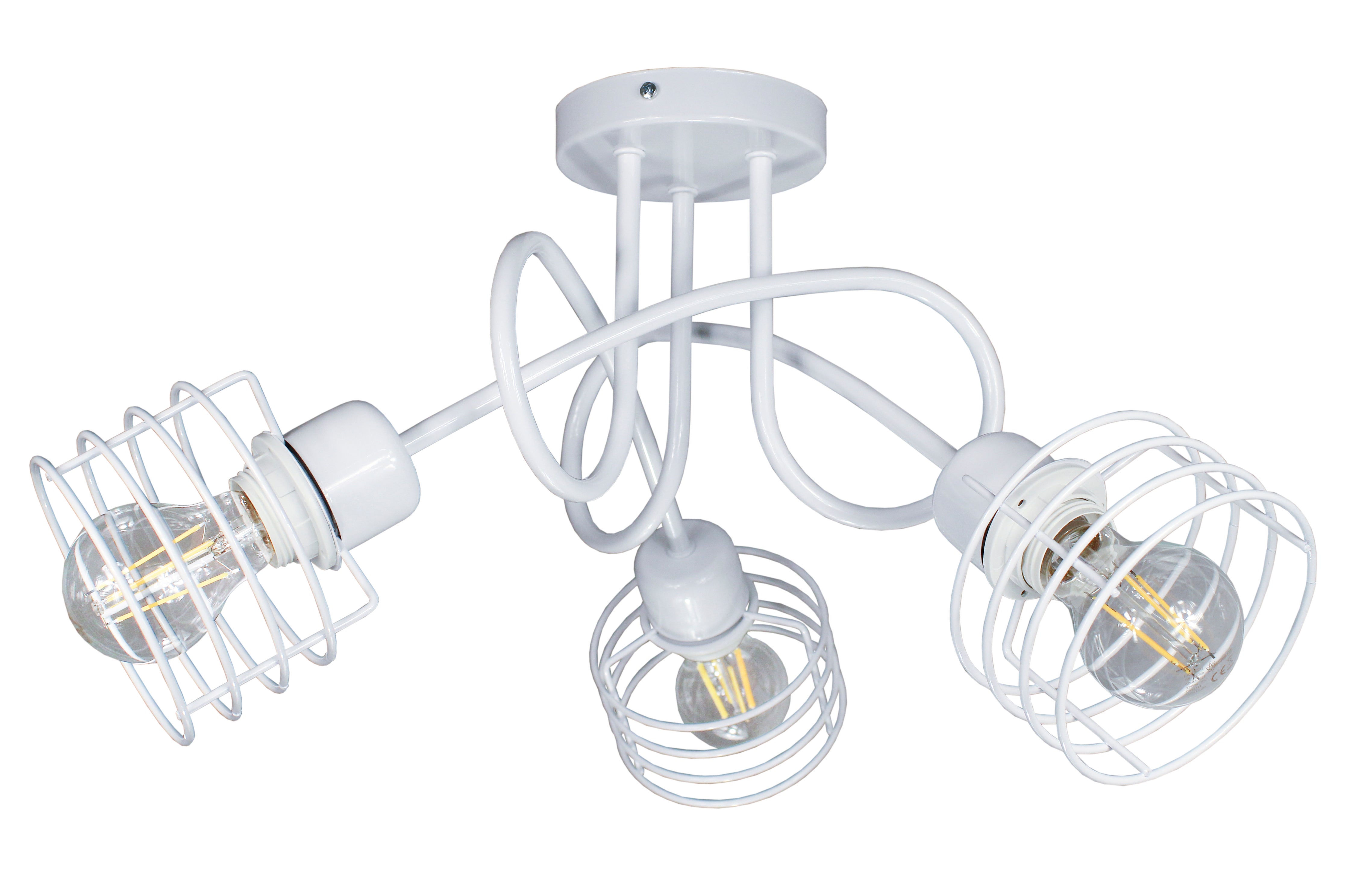 Lampa DECORI Edison Mini Kosz 3 Biały, 1 szt.
