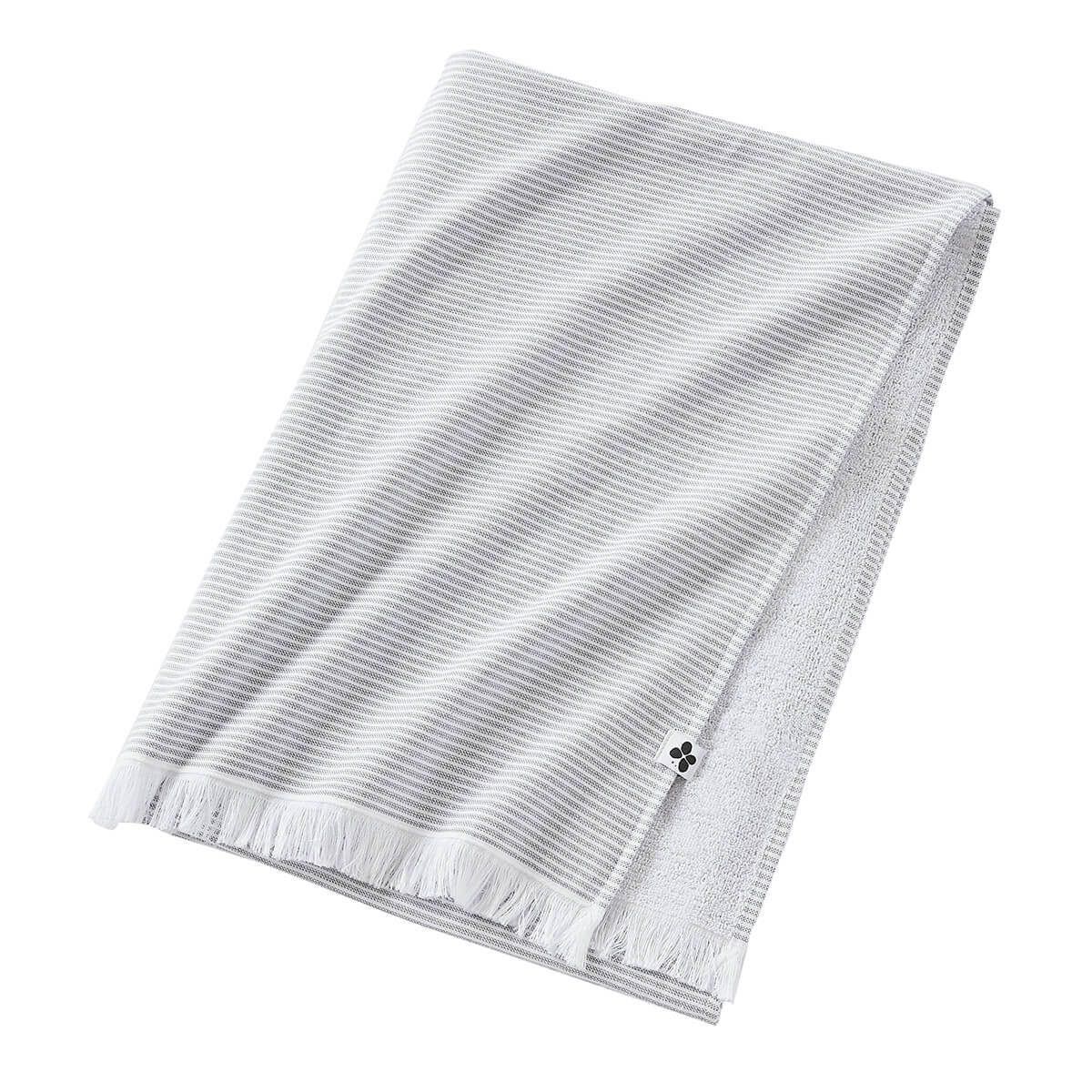 AMAL - Fouta Coton tissé éponge 95 x 180 cm Coloris Galet | Leroy Merlin AMAL - Fouta Coton tissé éponge 95 x 180 cm Coloris Galet | Leroy Merlin