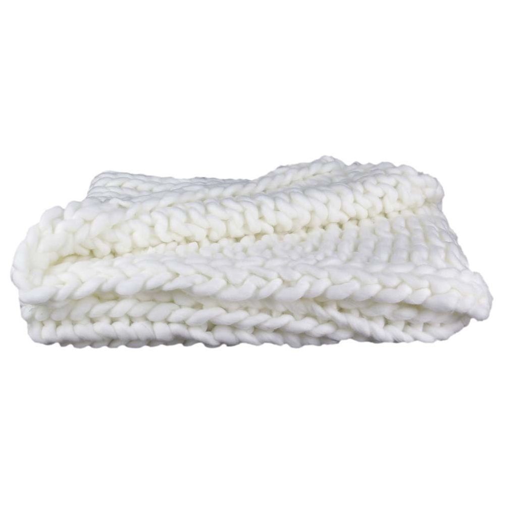 Plaid - HOME DECO FACTORY - Grosse Maille - Chunky - Beige - 8