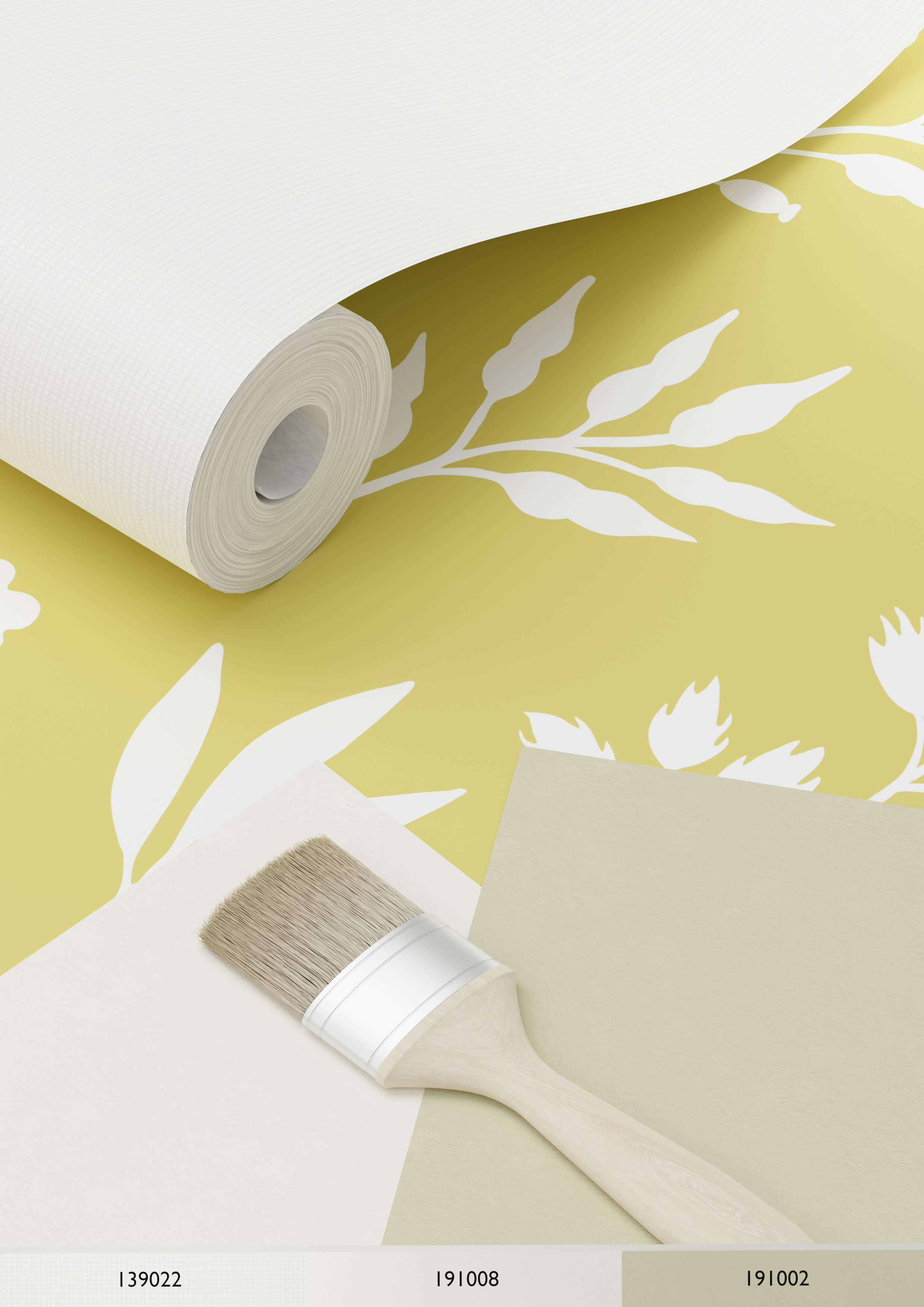 Papier peint fleurs au style scandinave jaune ocre - 53 cm x 10.05 m - ESTAhome - 5