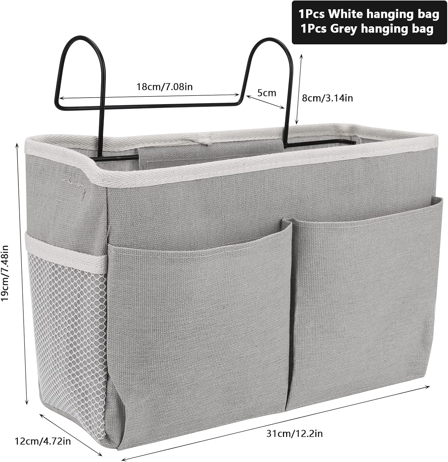 Organizer Da Letto Appendibile In Feltro, Comodino Sospeso Con 5 Tasche Per Divano E Camera Da Letto