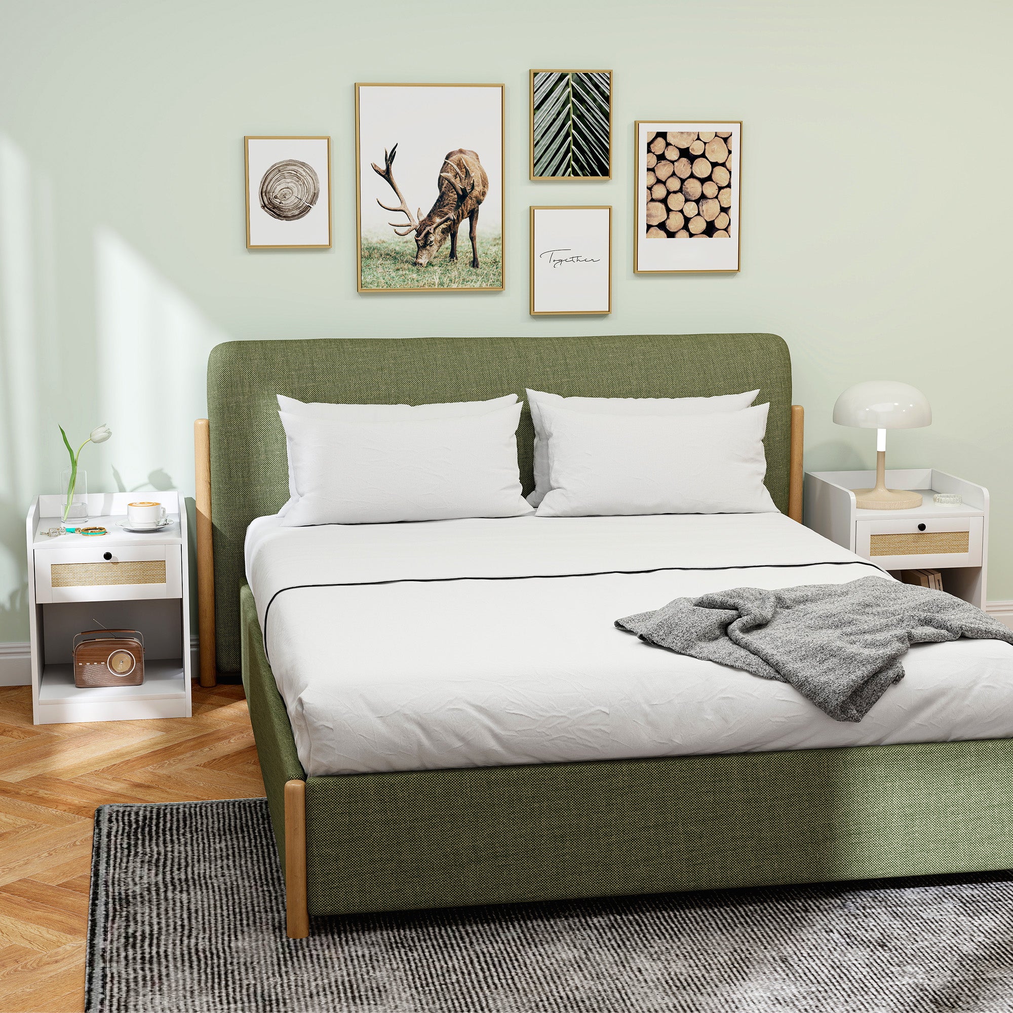 Homcom Mesitas De Noche Melamina De Madera 40X40x53 Cm Blanco , Leroy Merlin