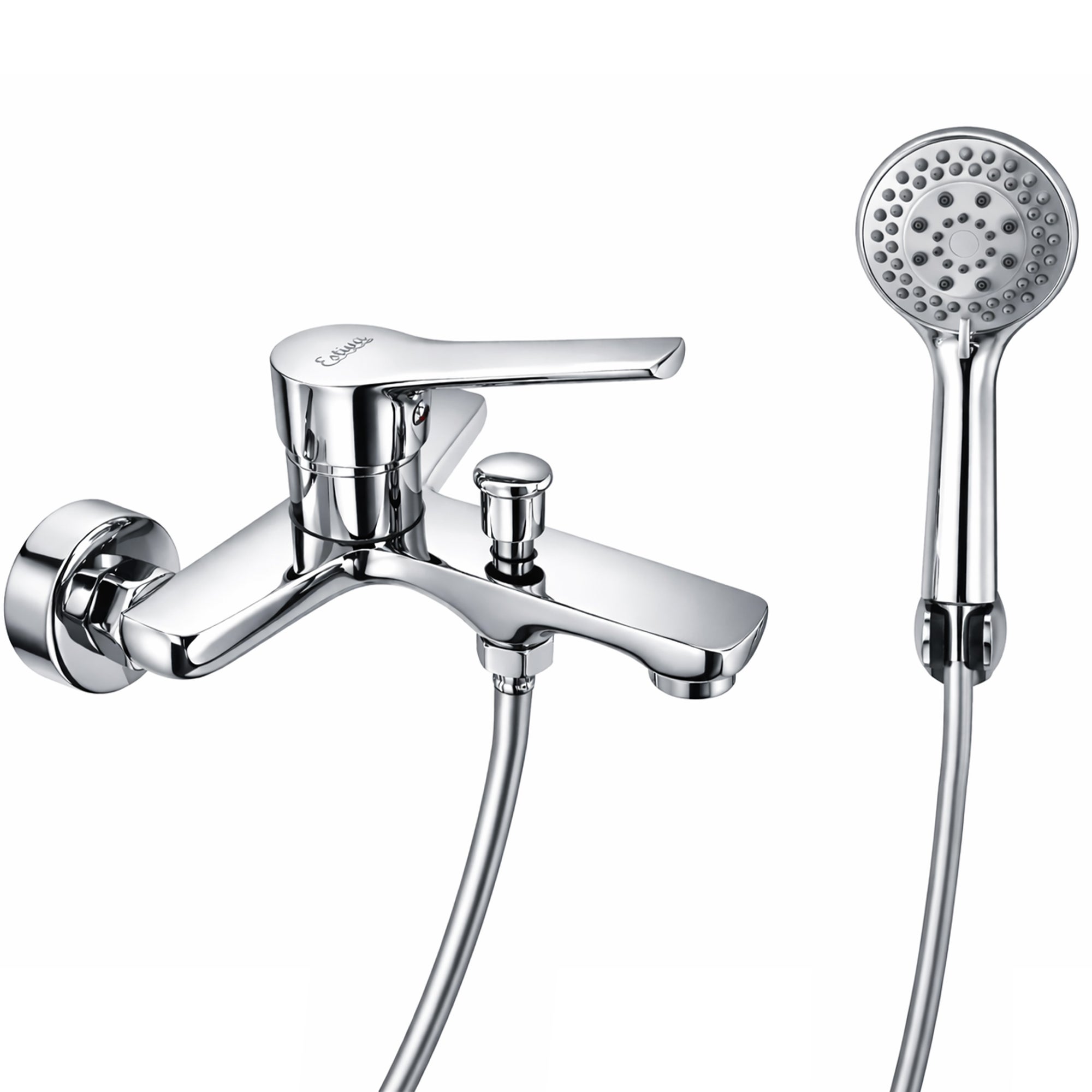 Bateria wannowa ścienna Estiva DESEA Chrome srebrna